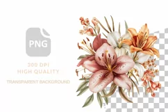 Watercolor Boho Flowers Clipart, Watercolor Floral PNG Product Image 2