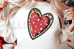 heart, love, polka dots, red, white, cartoon, drawing, vector, graphic, illustration, cute, valentines day, design, decorative, shape, dotted, pattern, brown border, border, outline, isolated, background, object, element, clip art, sticker, digital, digit