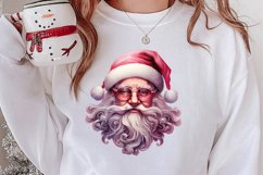 Vintage Black Pink Santa Claus Sublimation Clipart Product Image 2