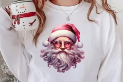 Vintage Black Pink Santa Claus Sublimation Clipart Product Image 2