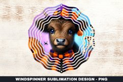 Halloween Highland Cow Wind Spinner Sublimation Design Product Image 1