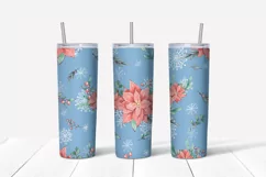 Christmas cute snowman Skinny tumbler wrap design Product Image 4