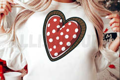 Heart Shaped Cookie With Red Icing And White Polka Dots Product Image 2