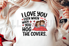 Couple In Bed With Dog Love You Even Hog Covers Product Image 2