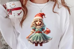 Christmas Little Girl Clipart Sublimation, Christmas PNG Product Image 2
