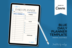 Blue Daily Planner Template | Editable Printable Digital Product Image 2