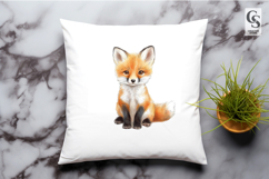 Baby Fox Watercolor Clipart Sublimation PNG Product Image 3