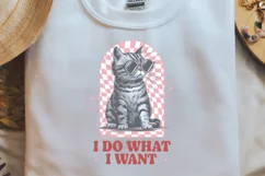Vintage Funny Cat I do what I want PNG Product Image 2
