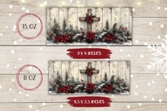 Christmas Cross Mug Wrap Design, Christian Mug Template Product Image 2