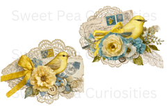 Bird, Cluster, Ephemera, PNG, Junk Journal, clipart Product Image 2