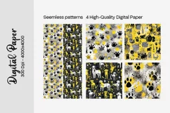 Dog Paw Digital Paper Seamless Scrapbook Paper Product Image 2