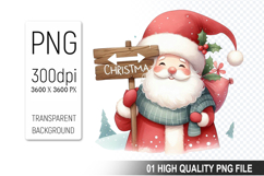 Christmas Santa in Santa Outfit Clipart, High-Quality PNG Product Image 1