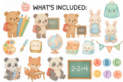 Back to School Kawaii Clipart Product Image 2