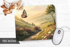 Enchanting Butterfly Valley Mouse Pad PNG design Product Image 1