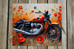 Motorcycle &amp; flowers | Bike Skinny tumbler sublimation PL Product Image 2