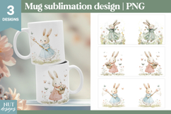 Vintage Bunny Girl Mug Spring Mug sublimation Product Image 1