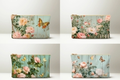 Pink Roses Cosmetic Bag Designs, Flowers Cosmetic Bag Product Image 2