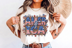 Retro America Leopard pattern PNG T-Shirt|4th of July PNG Product Image 9