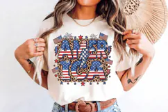 Retro America Leopard pattern PNG T-Shirt|4th of July PNG Product Image 9