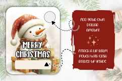 Watercolor Snowman Money Card Template, Christmas Gift Card Product Image 2