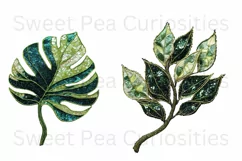 Sequin Flowers, Ephemera, PNG, watercolor, Clipart Product Image 2