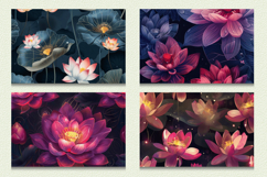 Mystical Lotus Flowers Cutting Boards sublimation Design Product Image 2