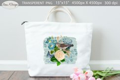 Vintage Floral Sublimation | Flowers and Bird Sublimation Product Image 2