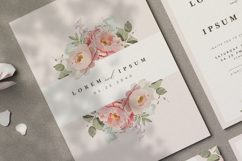 wedding card invitation with peonies flower partition Product Image 2