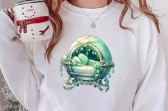 Mint Christmas Baby First Clipart, Christmas PNG Product Image 2