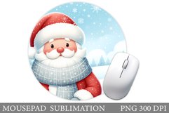 Cute Santa Claus Mouse Pad. Christmas Mouse Pad Sublimation Product Image 1