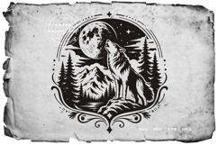 Wolf Howling at Moon SVG Product Image 2