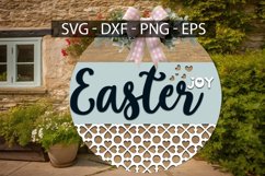 Easter Joy SVG, Easter Joy Wood Round Sign, Door Hanger SVG Product Image 2