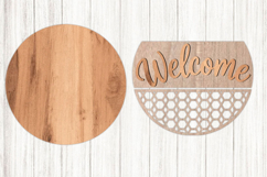 Rustic Welcome Door Sign SVG | Farmhouse Round Sign Cut File Product Image 2