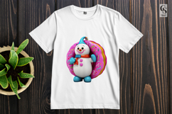 Cute Snowman Donut Clipart Sublimation PNG Product Image 2