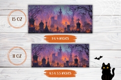 Spooky Halloween Mug Design, Halloween Graveyard Mug Wrap Product Image 2