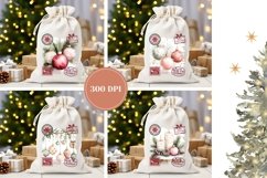 Watercolor Christmas Santa Sack Sublimation, Cozy Christmas Product Image 2