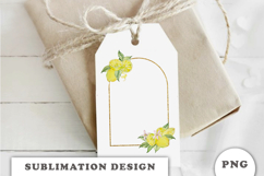 Watercolor Lemons Gold Frame png Product Image 2