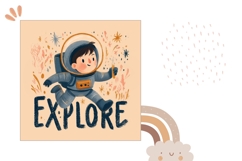Astronaut Pillow Sublimation, Kids Pillowcase Template Product Image 2