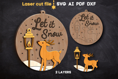Deer Christmas Ornament SVG laser cut files for Glowforge Product Image 2