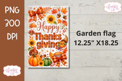 Happy Thanksgiving garden flag sublimation, fall design png Product Image 2