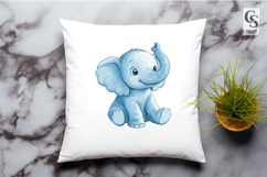 Cute Blue Baby Elephant Clipart Sublimation PNG Product Image 3