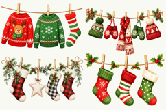Christmas Clothesline Clipart PNG Product Image 3