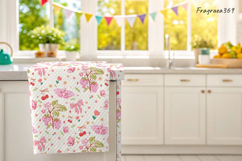 Coquette Spring floral Strawberry pattern seamless Fabric Product Image 2