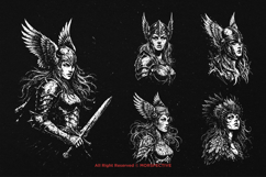 10 Bundle Dark Art Valkyrie Knight Girl Warrior God Skull Product Image 3
