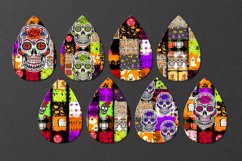 Halloween earring | 8 Teardrop earring Sublimation designs Product Image 2