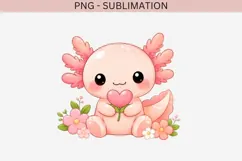 Pastel kawaii axolotl png design for T-shirts Product Image 2