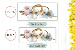 Wedding Mug Design, Flowers Mug Wrap, Wedding Sublimation Product Image 2