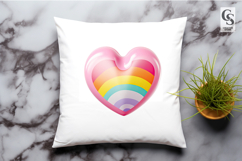 Cute Rainbow Heart Illustration Clipart Sublimation PNG Product Image 2