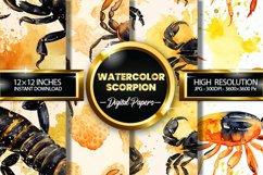 Watercolor Scorpion Digital Papers - 04 Variations Product Image 1