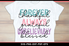 Thankful Grateful Blessed SVG, Thanksgiving T shirt Designs Product Image 2